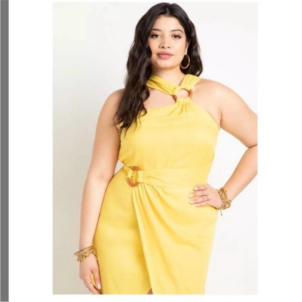 Eloquii Asymmetrical Yellow Dress